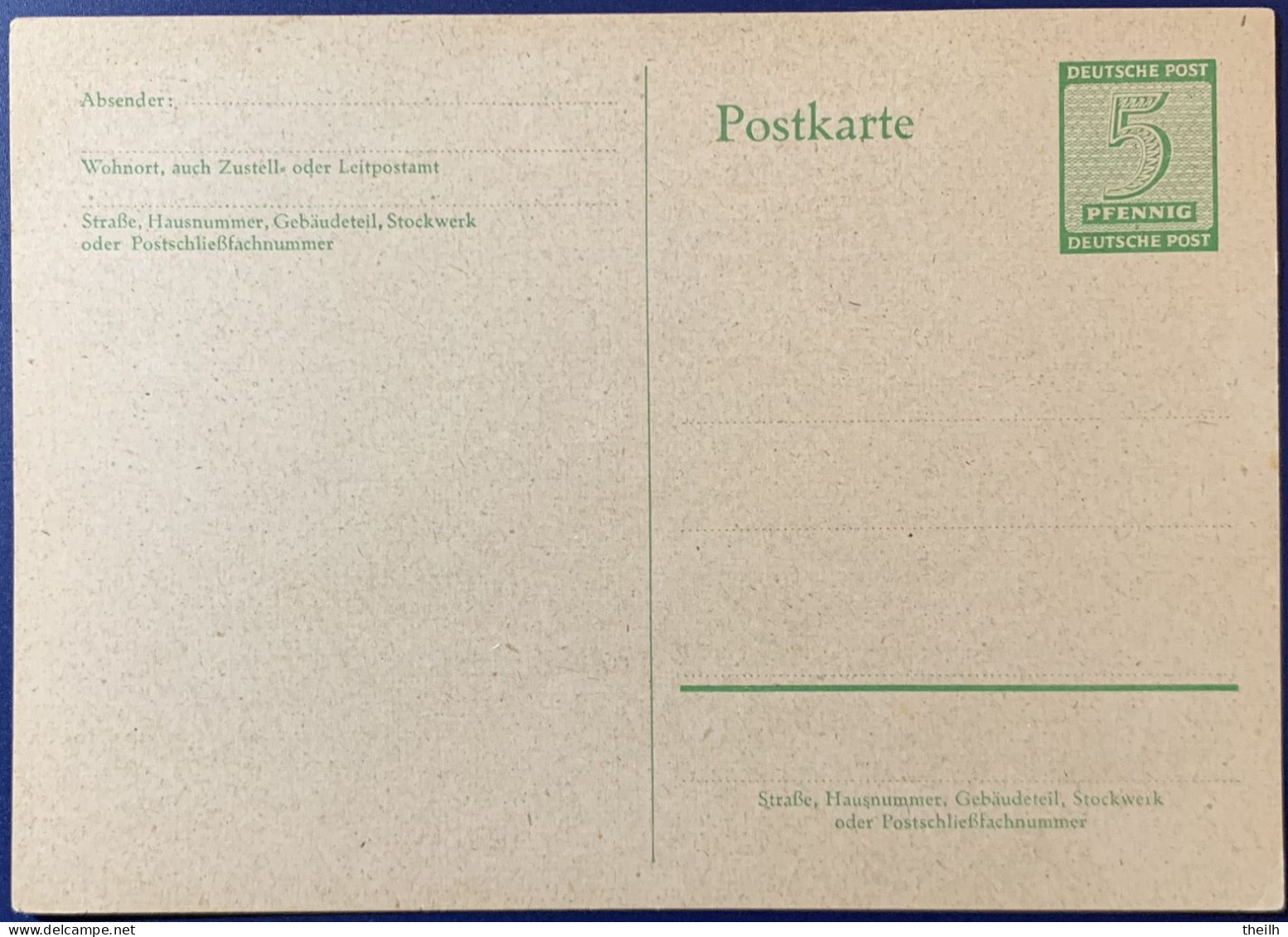 Postkarte Ganzsache, Alliierte Besetzung, SBZ, 1945 - Postwaardestukken