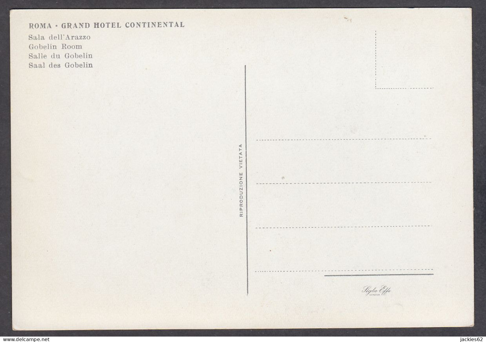 116061/ ROMA, *Grand Hotel Continental*, Sala Dell'Arazzo - Bares, Hoteles Y Restaurantes