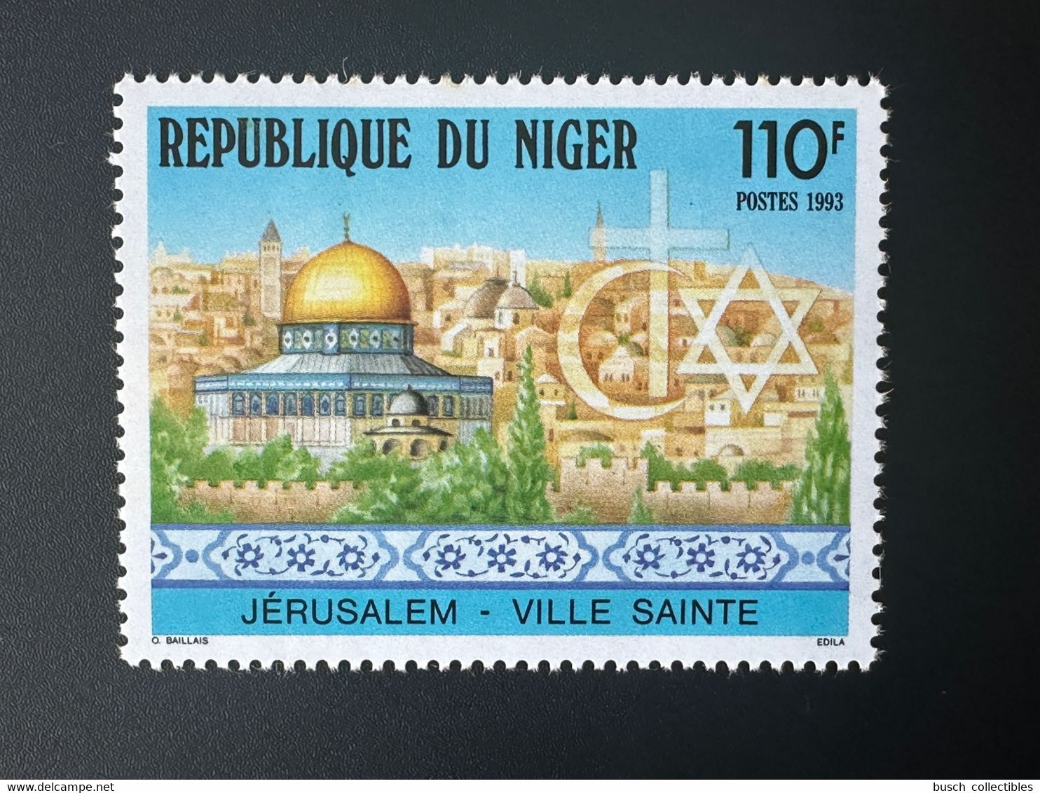 Niger 1993 Mi. 1163 Jérusalem Ville Sainte Israël Al Quds Qods Capitale Palestine Al Aqsa MNH ** 1 Val. - Niger (1960-...)