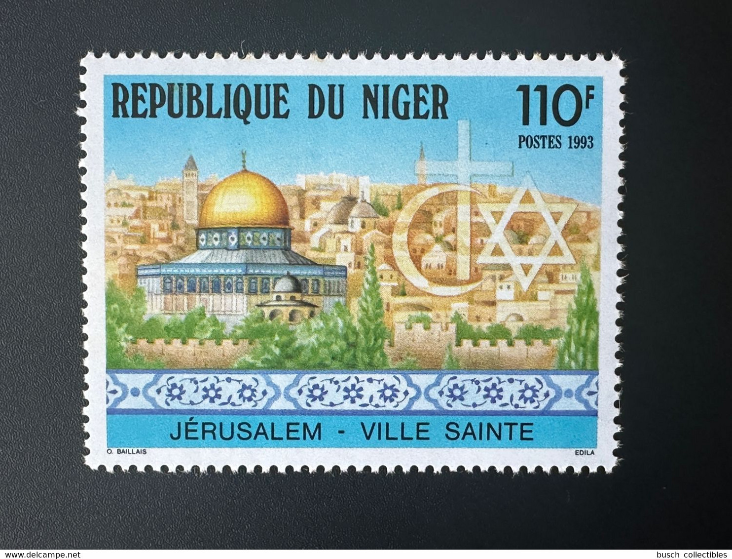 Niger 1993 Mi. 1163 Jérusalem Ville Sainte Israël Al Quds Qods Capitale Palestine Al Aqsa MNH ** 1 Val. - Islam