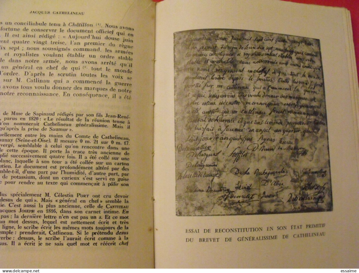 Jacques Cathelineau. Michel Gasnier. Lussaud 1957. Vendée Résistance Vendéenne Chouan Chouannerie - Pays De Loire