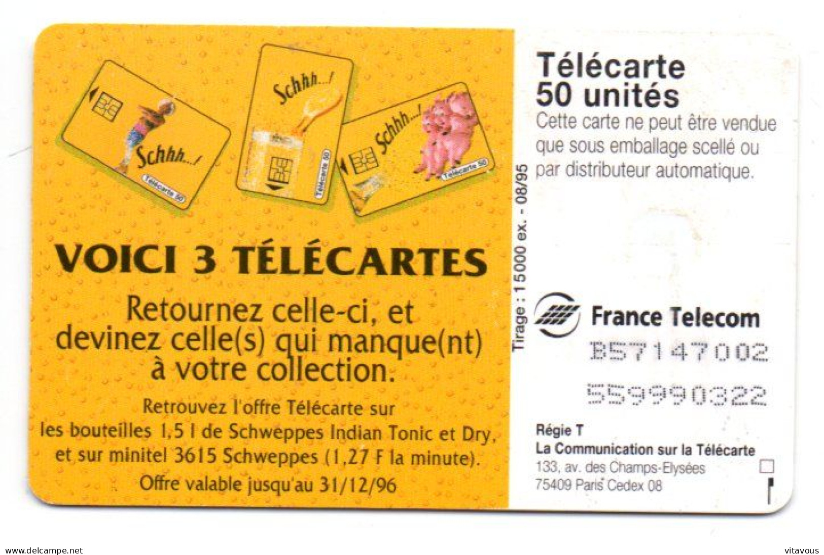 EN 1446 Cochon Pig Télécarte FRANCE 50 Unités 15 000 Ex Phonecard  (W 616) - 50 Unités   