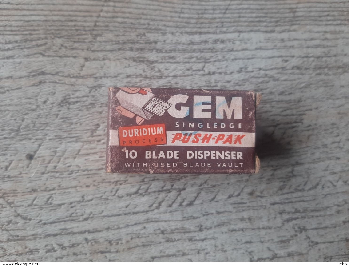 Boîte Complète De 10 Lames De Rasoir GEM  Blades Dispenser With Used Blade Vault Push Pak - Lamette Da Barba