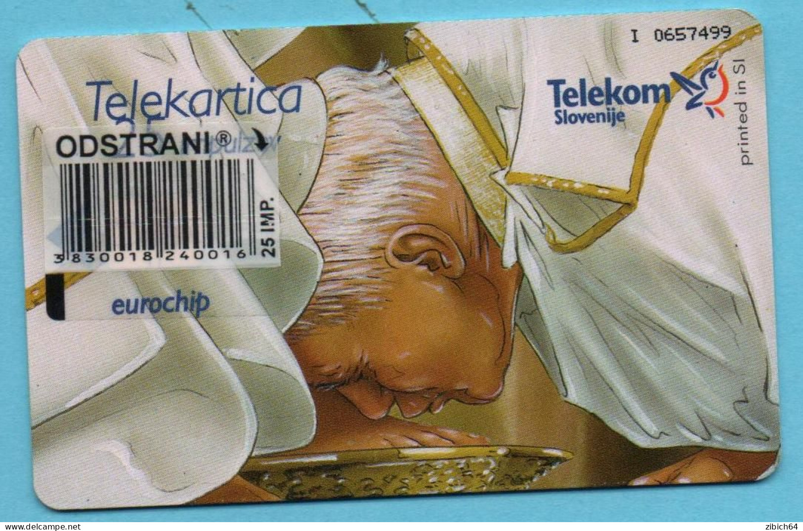 SLOVENIA  Chip Phonecard  POPE -  RARE  Mint - Personnages