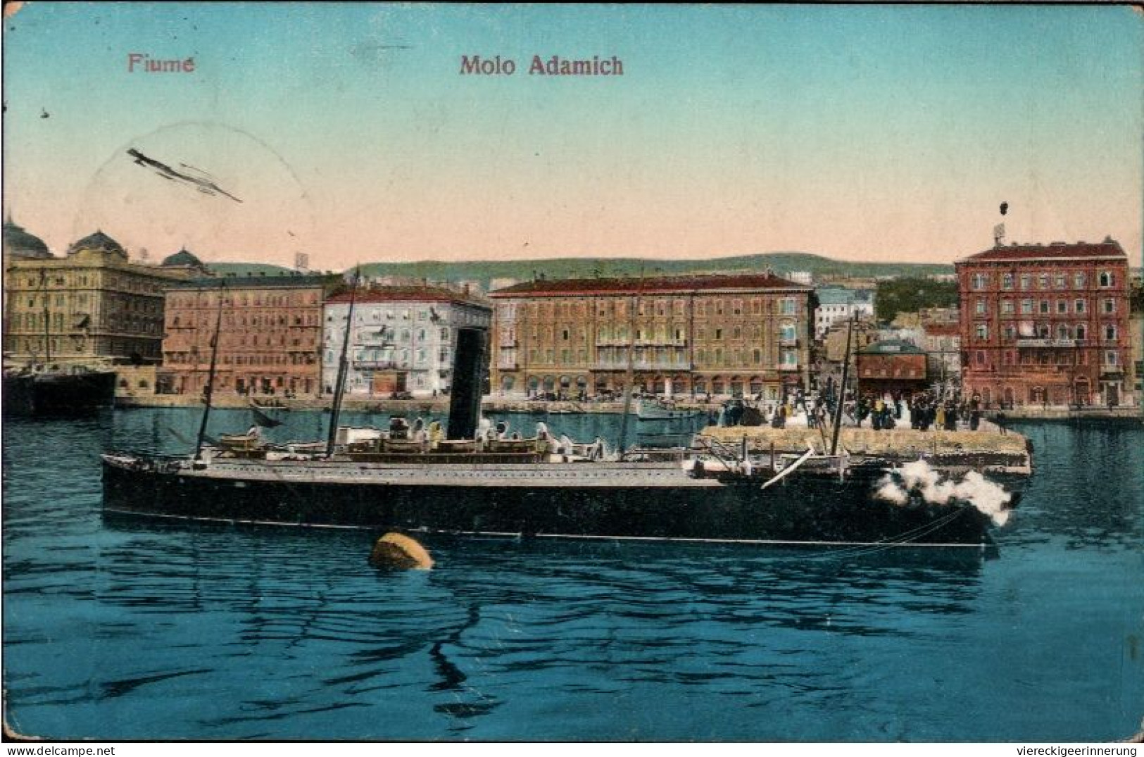 ! Alte Ansichtskarte Rijeka, Fiume , Molo Adamich, Dampfer, Schiffe, Ships, 1912 Gelaufen Nach Pola - Kroatien