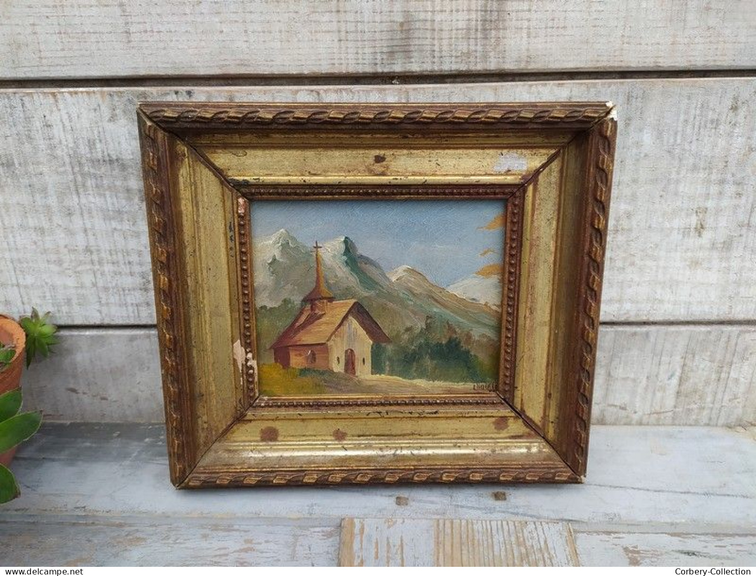 Ancien Petit Tableau Paysage De Montagne Signé Peintre à Identifier - Huiles