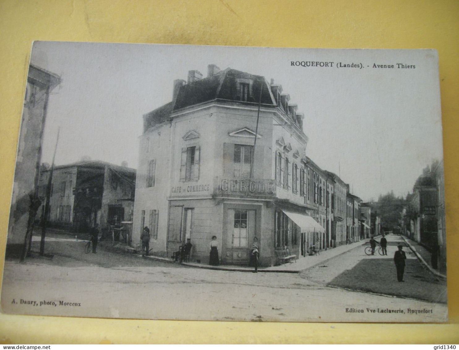 40 2781 INCONNU SUR DELCAMPE. VUE RARE CPA 1914 - 40 ROQUEFORT - AVENUE THIERS - ANIMATION. - Roquefort