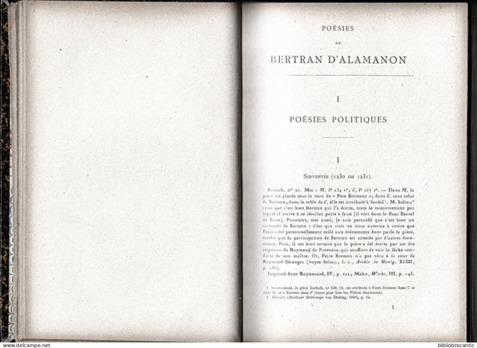 * LE TROUBADOUR  BERTRAN  D'ALAMON * Par J.-J. SALVERDA DE GRAVEE (E.O. 1902) - Auteurs Français
