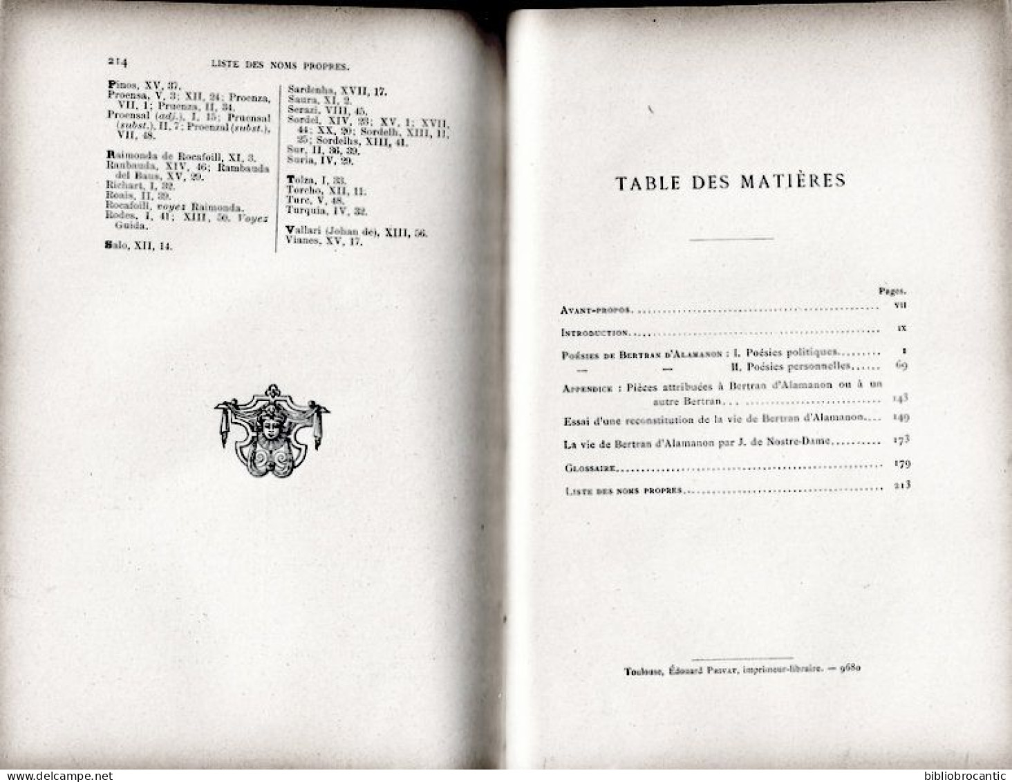 * LE TROUBADOUR  BERTRAN  D'ALAMON * Par J.-J. SALVERDA DE GRAVEE (E.O. 1902) - Autores Franceses