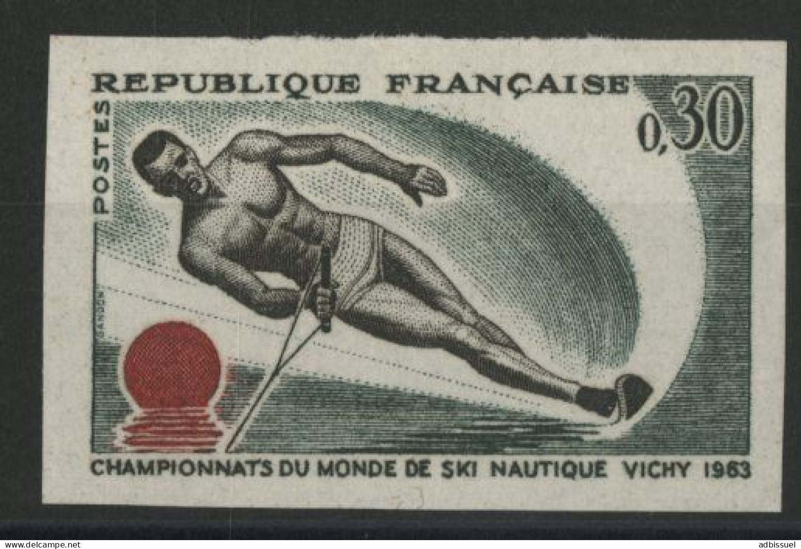 N° 1395a NON DENTELE Neuf ** (MNH) Cote 65 € Ski Nautique TB - 1961-1970