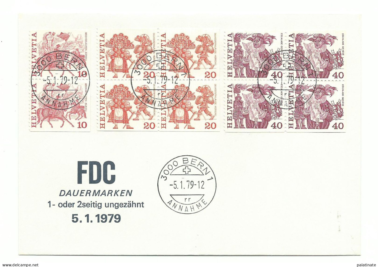 Schweiz Mi-Nr.1101-04 Freimarken Teilgezähnt FDC 1979 - FDC