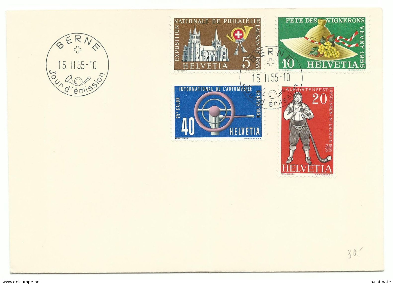 Schweiz Mi-Nr.607-10 Jahresereignisse FDC 1955 - FDC