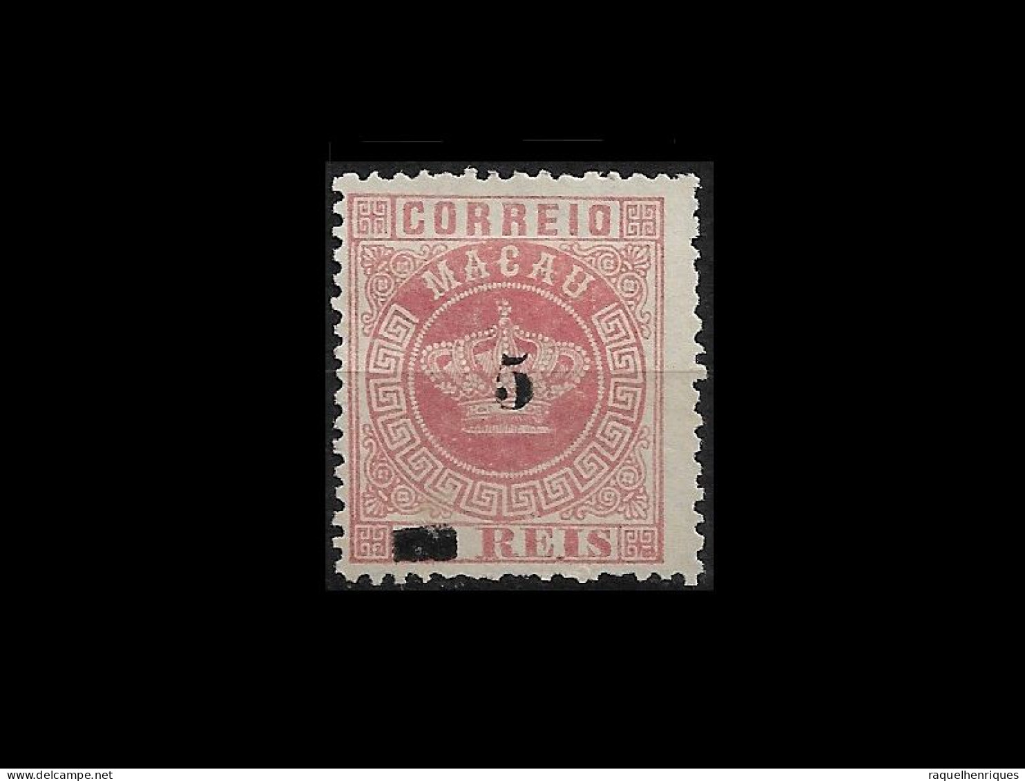 MACAU STAMP - 1885 CROWN SURCHARGED MH (NP#67-P28-L4) - Unused Stamps