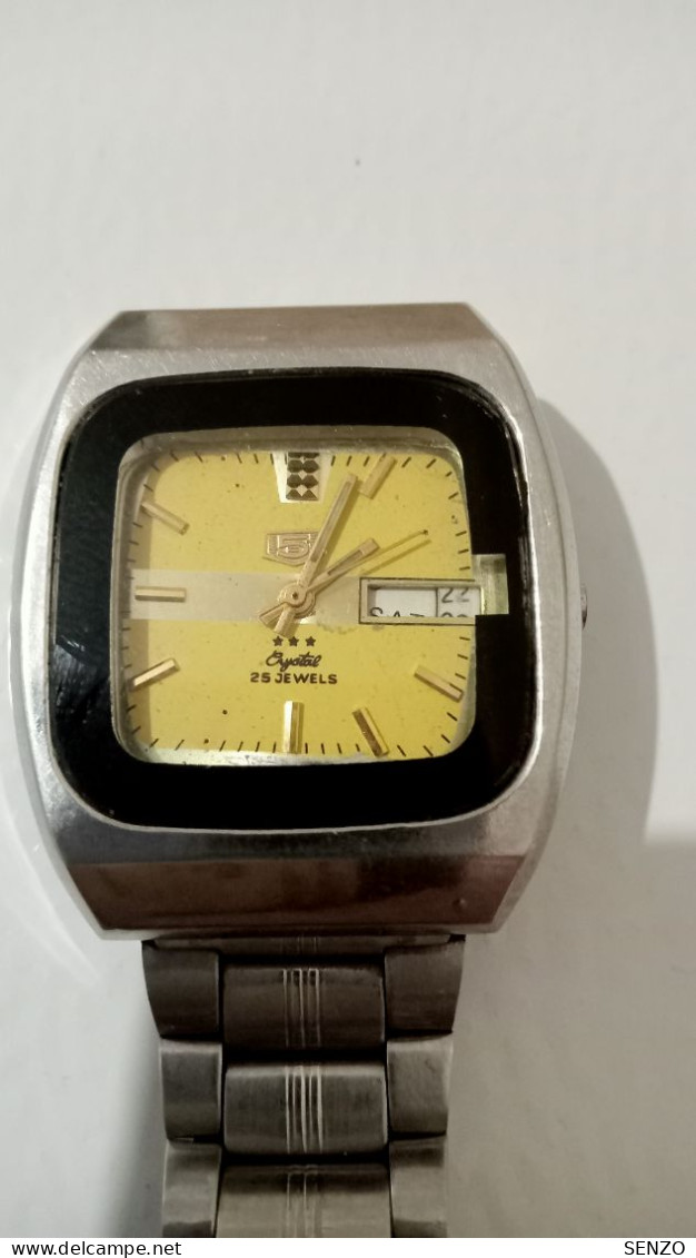 MONTRE SEIKO 5 CRYSTAL 25 JEWELS MECANIQUE A REPARE - Watches: Old