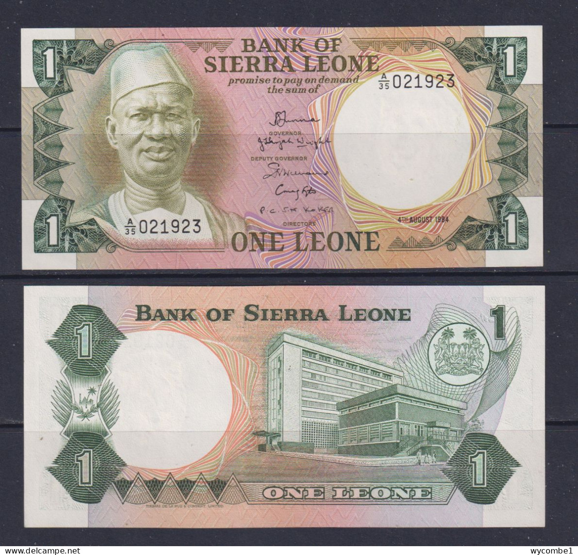 SIERRA LEONE -  1984 1 Leone UNC  Banknote - Sierra Leone