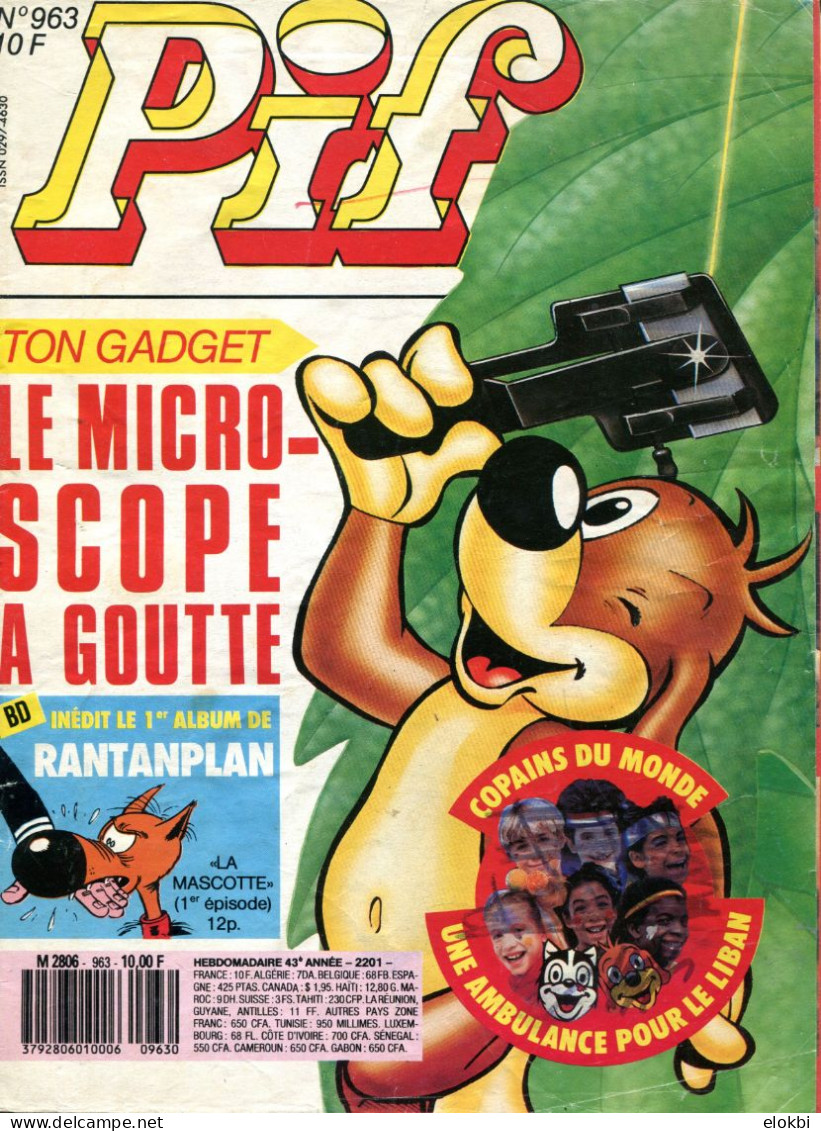 Lot Des Pif Gadget N° 963 - 964 - 965 - 966 - 967 - 968  - Rantanplan " La Mascotte" (6 épisodes) - Pif Gadget