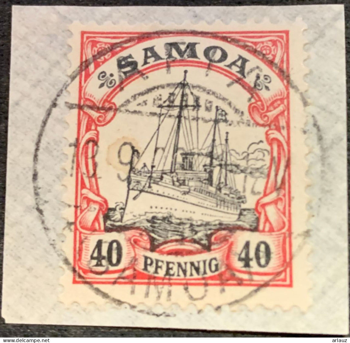 SAMOA.1900.COLONIE ALLEMANDE.MICHEL N°13. OBLITÉRÉ SUR FRAGMENT. 24B18 - Samoa