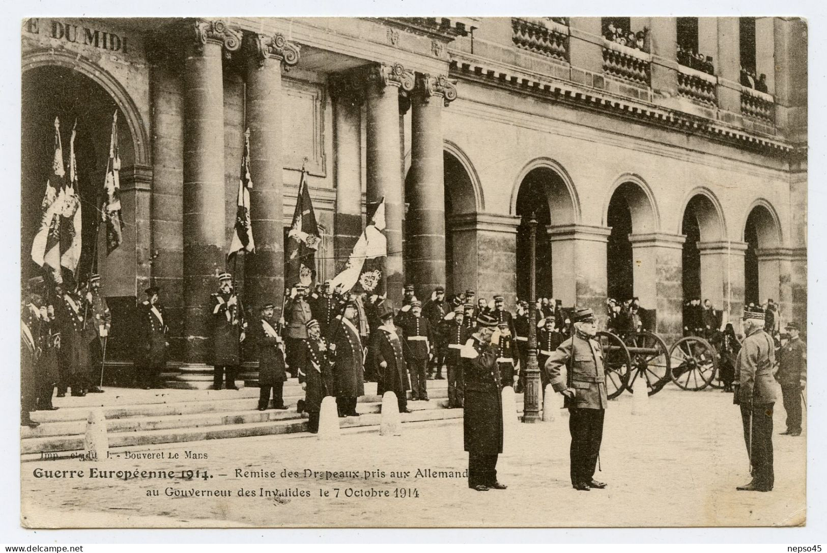 Remise Des Drapeaux Pris Aux Allemands Au Gouverneur Des Invalides Le 7 Octobre 1914. - Manifestazioni