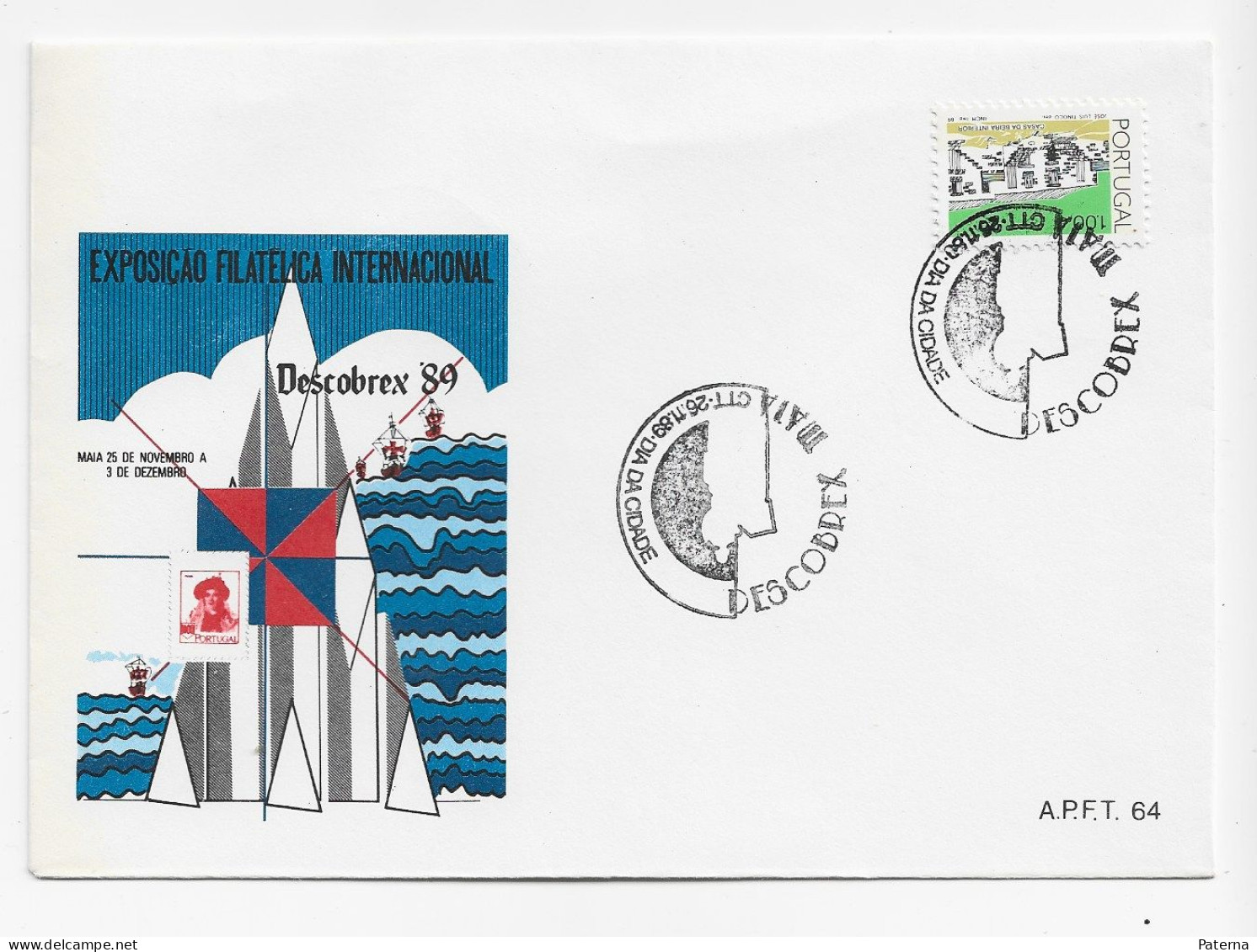 3844  Carta Portugal 1989 , Expo.  CTT , Descobrex - Briefe U. Dokumente