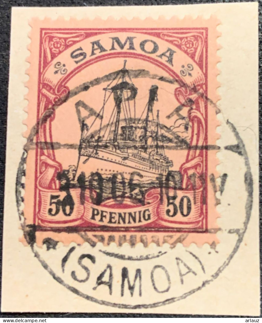 SAMOA.1900.COLONIE ALLEMANDE.MICHEL N°14. OBLITÉRÉ SUR FRAGMENT. 24B19 - Samoa