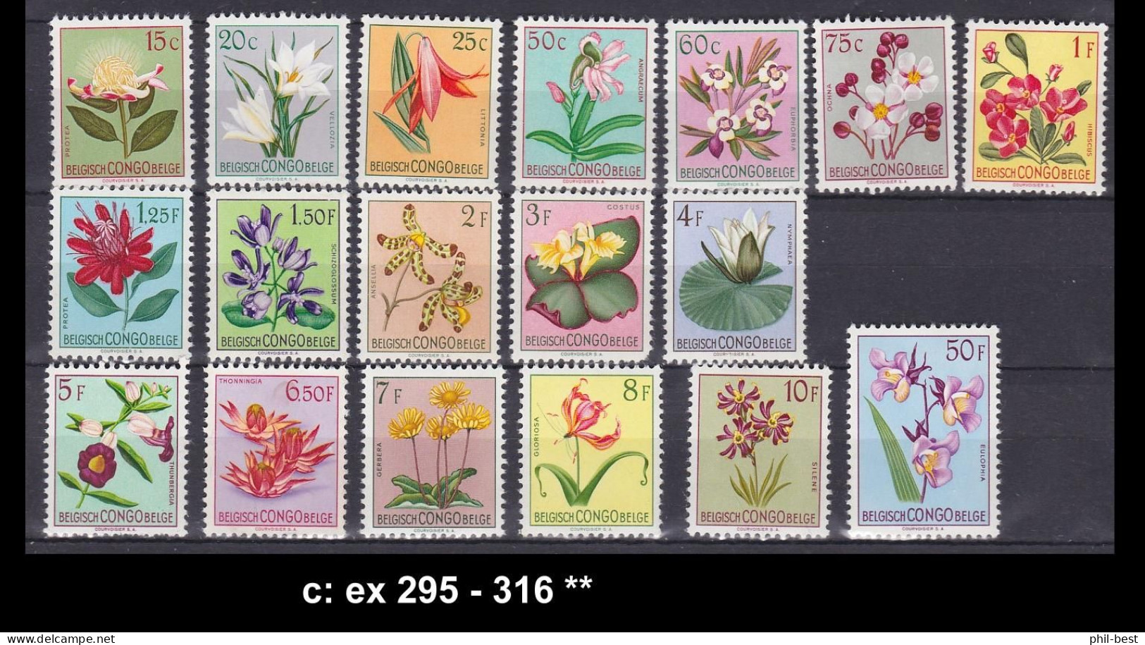 Belgisch Kongo 1952, Lot Ex Michel 295 - 316 Tadellos Postfrisch #E684c - Unused Stamps