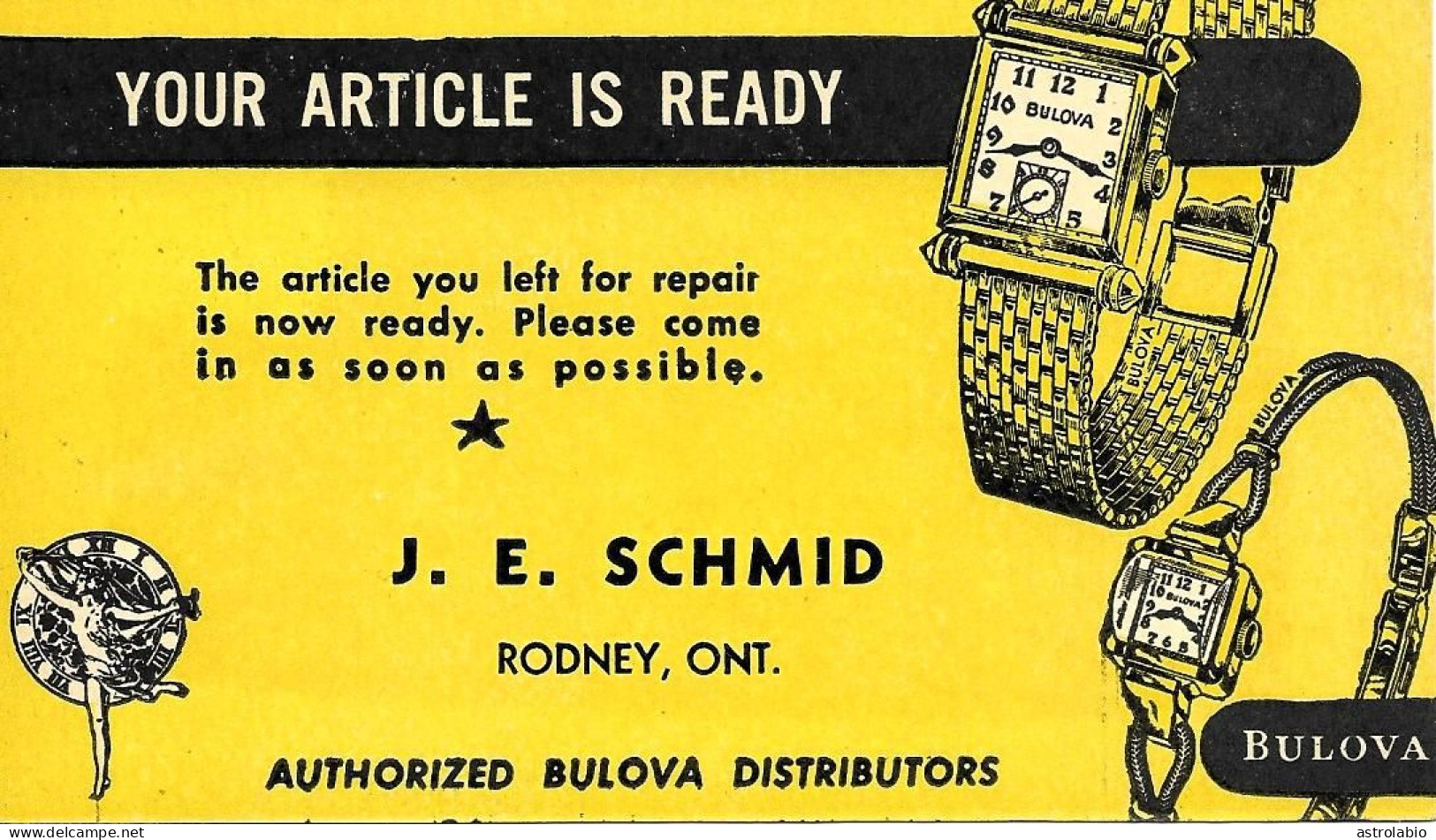 Montres Bulova 1950 Canada Entier Postal Illustre Voir 2 Scan - Relojería
