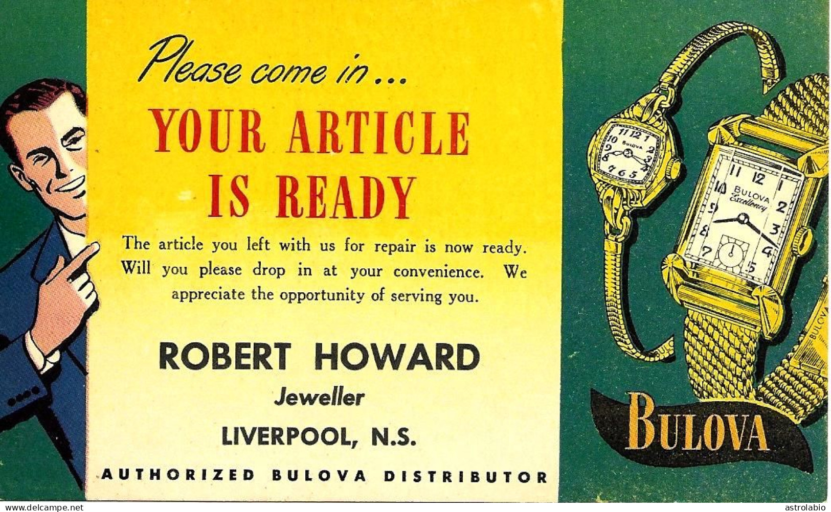 Montres Bulova 1950 Canada Entier Postal Illustre Voir 2 Scan - Orologeria