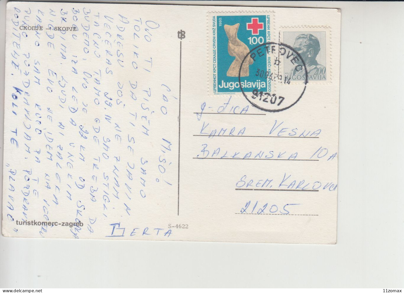 Yugoslavia Red Cross Solidarity Week On Postcard Skopje (me006) Petrovec Postmark - Charity Issues