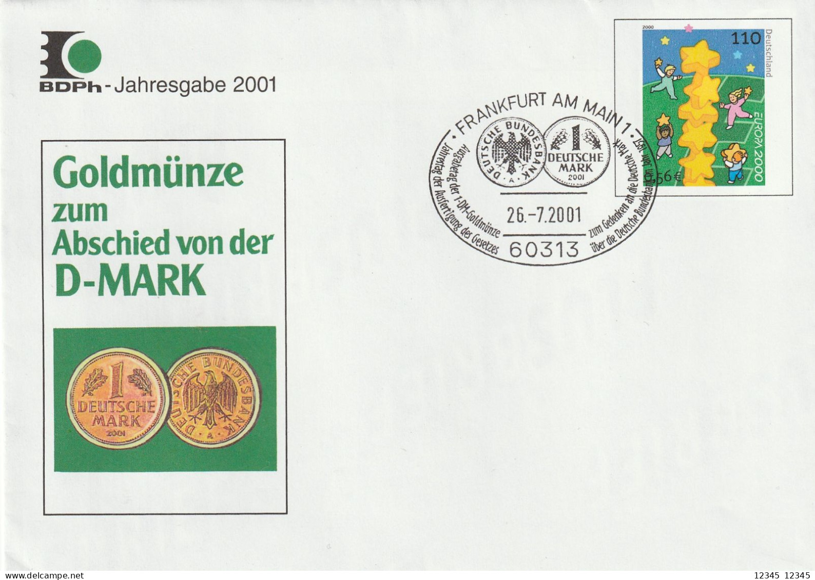 2001, Letter Unused, Europe Stamp, Coins - Private Covers - Mint