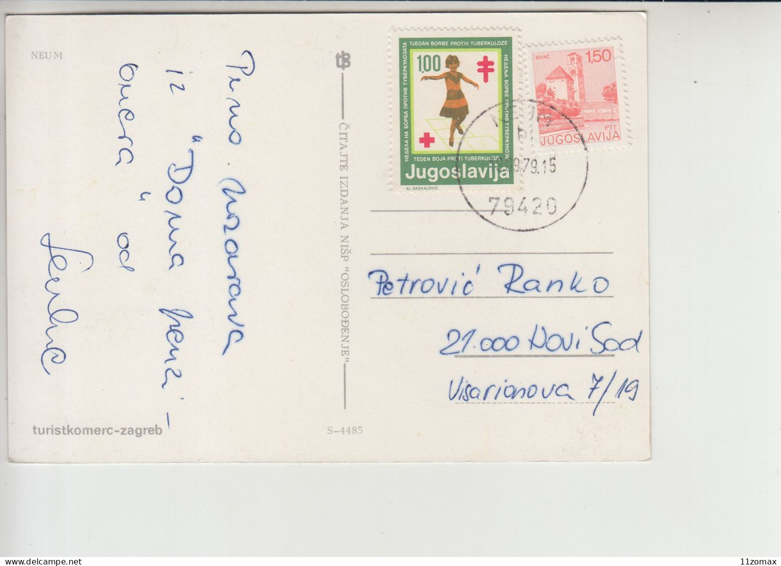 Yugoslavia Tuberculosis Solidarity Week On Postcard Neum (me015) TBC Tuberkulose Tuberculose Red Cross - Beneficenza