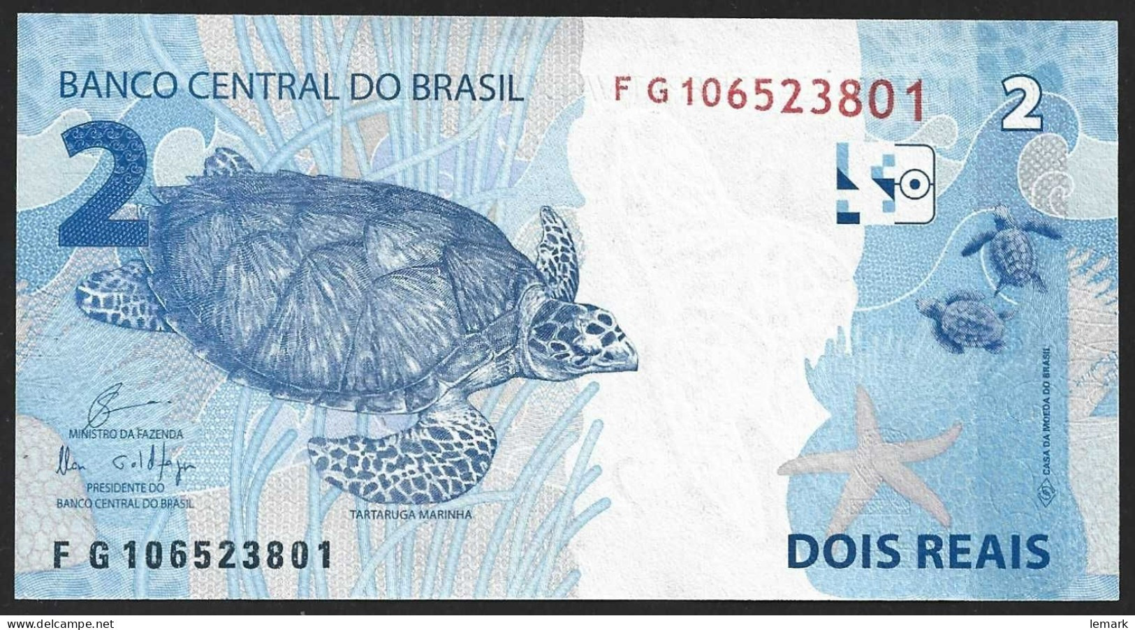 Brazil 2 Reais 2010 P252e  UNC - Brazilië