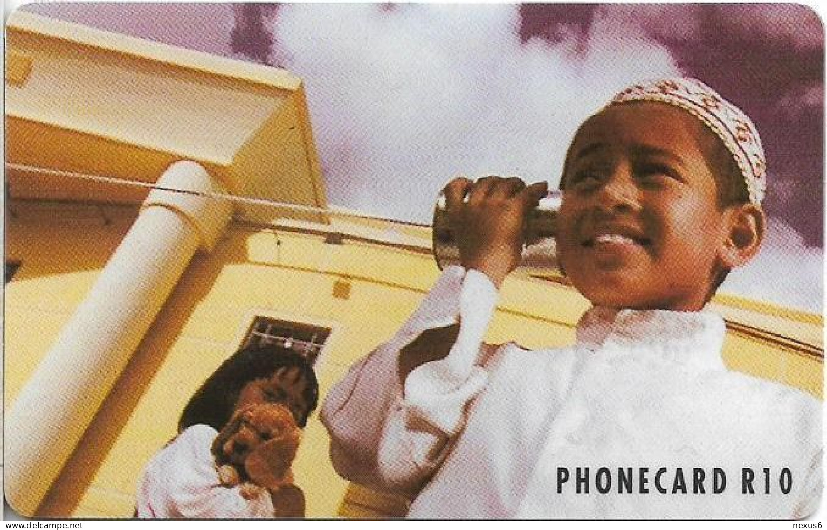 S. Africa - Telkom - Boy On A Tin Phone, (Cn. Consecutive, Normal 0, Below Green Surface), Chip Siemens S30, 1995, 10R, - Afrique Du Sud