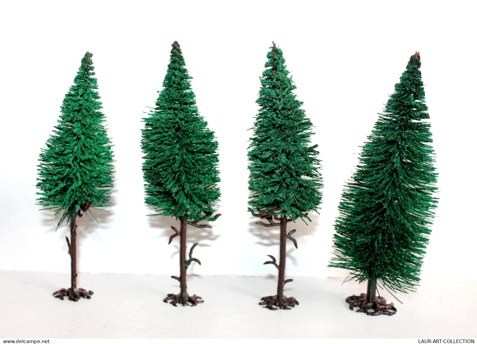 BUSCH LOT De 4 ARBRE SAPIN VEGETAUX, HO DECOR PAYSAGE, 12-12,5cm MINIATURE TRAIN - MODELISME FERROVIAIRE  (1712.285) - Versieringen