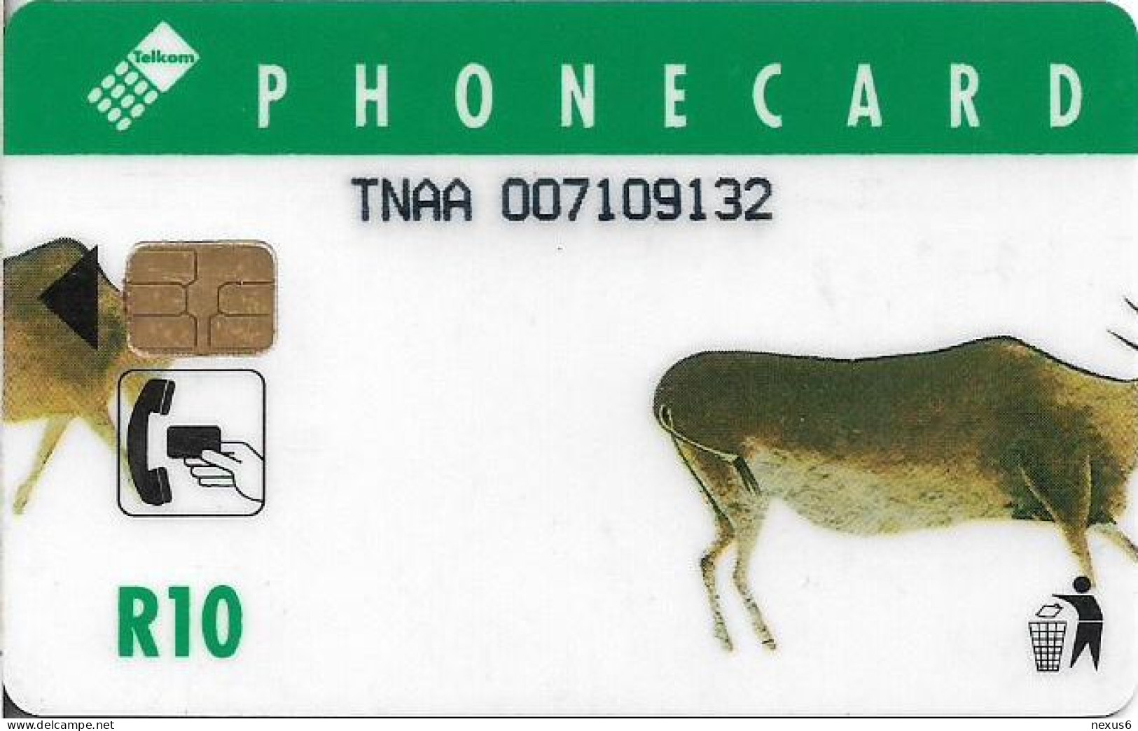 S. Africa - Telkom - Hunters & Herd, (Cn. 'TNAA' In 2 Parts, Normal 0, Bold), Chip Siemens S30, 1994, 10R, Used - Sudafrica