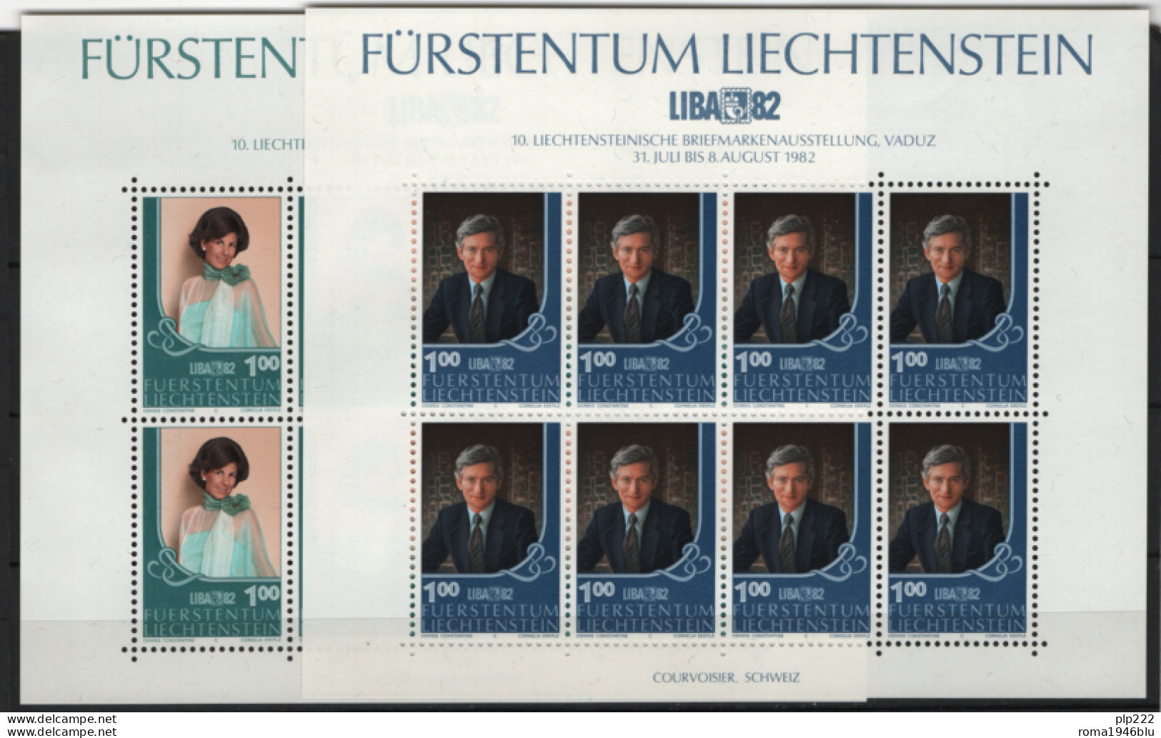 Liechtenstein 1982 Minifoglio Unif.738/39 **/MNH VF - Ongebruikt