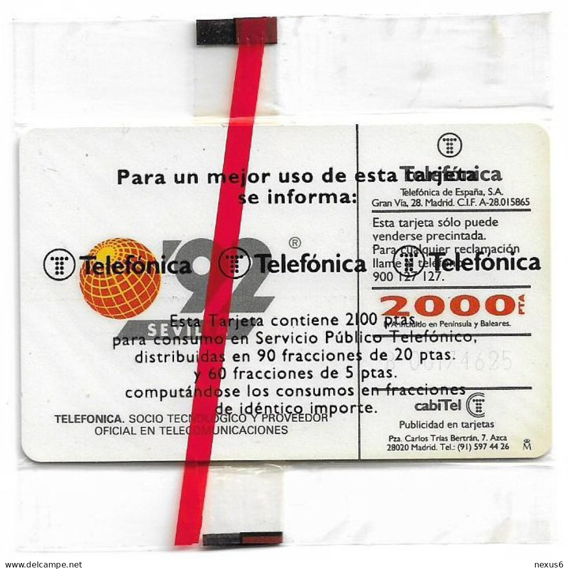 Spain - Telefonica - Expo Sevilla '92 - A. Gonzalez - CP-006 - With FMT Logo, 04.1992, 2.000PTA, 30.000ex, NSB - Commemorative Advertisment