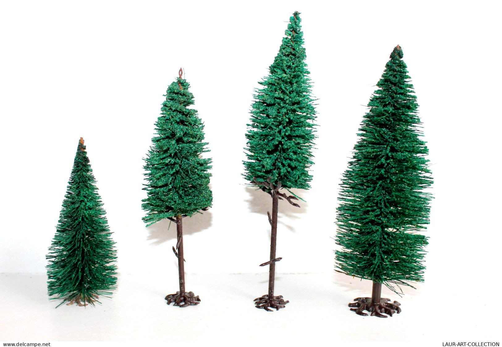 BUSCH LOT 4 ARBRE SAPIN VEGETAUX, HO DECOR PAYSAGE, 8,5 A 14,5cm MINIATURE TRAIN - MODELISME FERROVIAIRE  (1712.286) - Décors