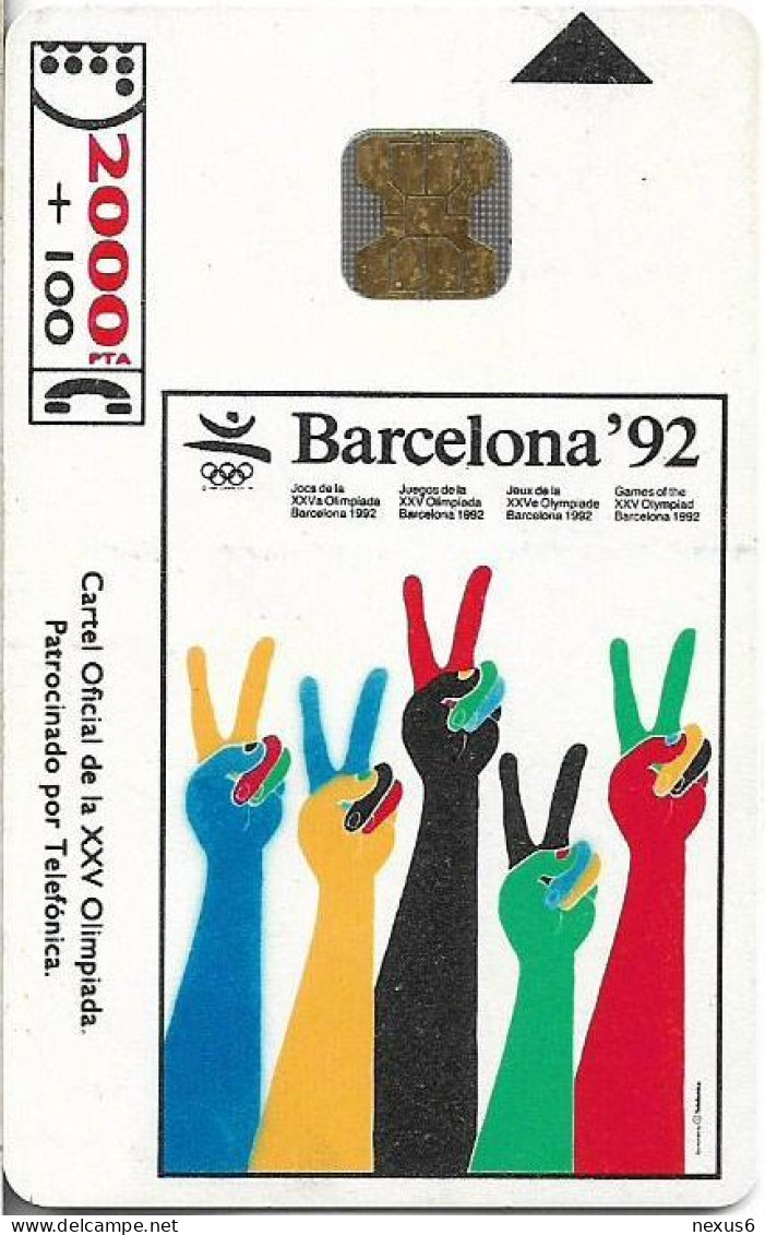 Spain - Telefónica - Olympics Barcelona '92 - E.Satue - CP-014 - 06.1992, 2.000PTA, 30.000ex, Used - Werbekarten