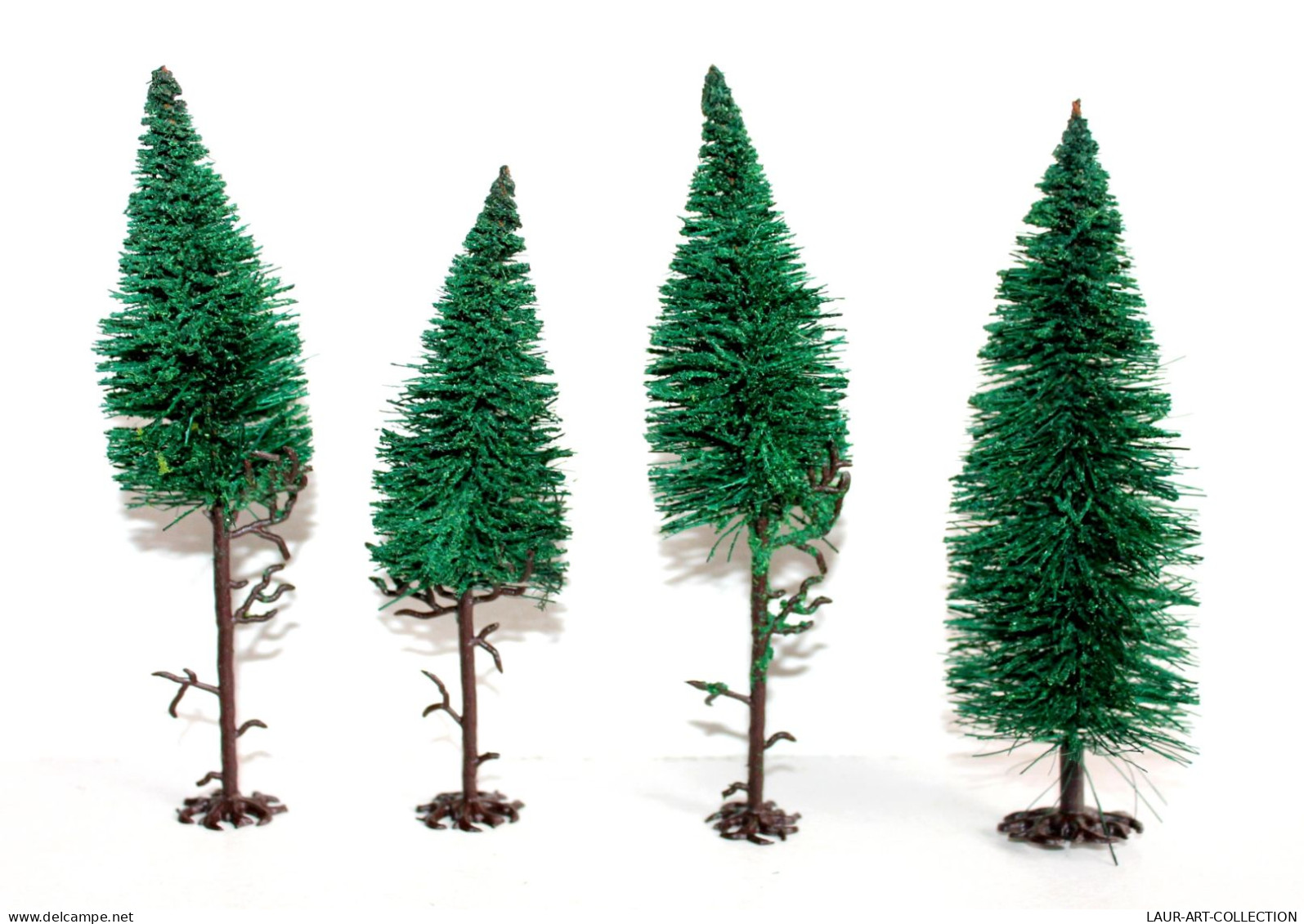 BUSCH LOT De 4 ARBRE SAPIN VEGETAUX, HO DECOR PAYSAGE, 12 A 14cm MINIATURE TRAIN - MODELISME FERROVIAIRE  (1712.287) - Streckendekoration