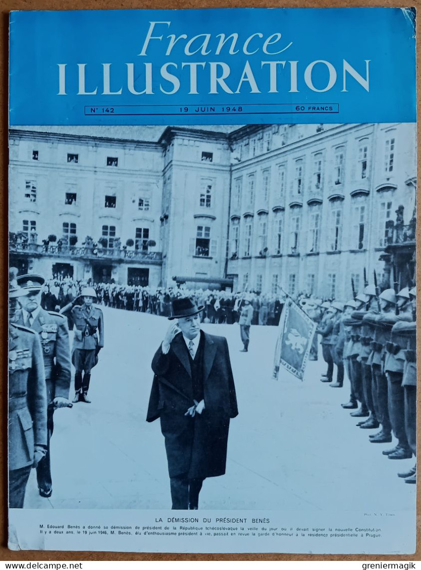 France Illustration N°142 19/06/1948 Benès Tchécoslovaquie/Le Viêt-Nam Entre Dans L'Union Française (Bao Dai Et Xuan) - Testi Generali