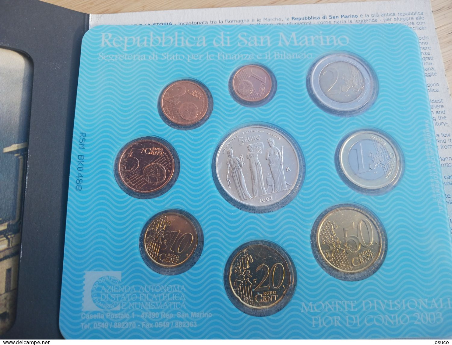 San Marino Cartera 2003 8 Valores Kms 3,88 Euros - San Marino