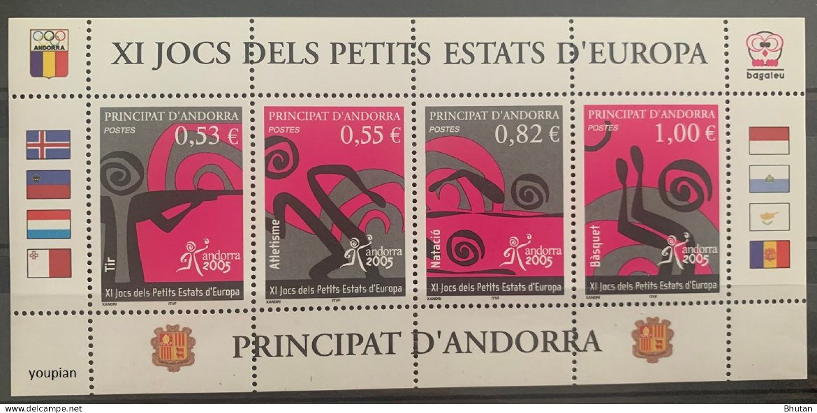 Andorra (French Post) 2005, Small Country Games, MNH S/S - Nuevos