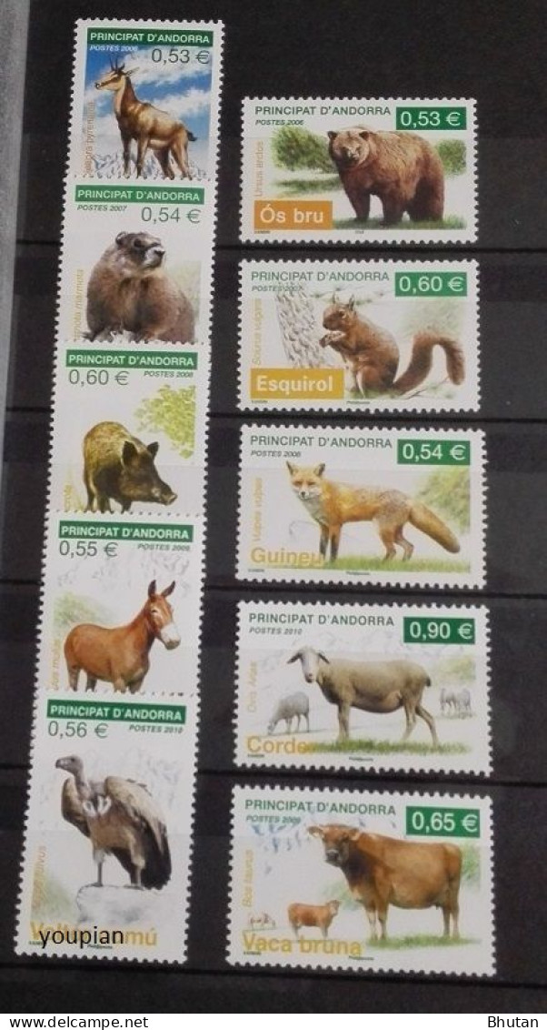 Andorra (French Post) 2006-2010, Domestic Animals, MNH Stamps Set - Nuovi