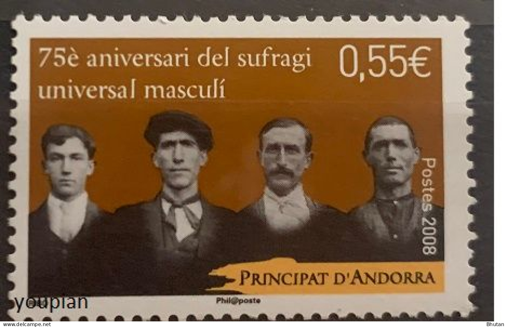 Andorra (French Post) 2008, 75th Anniversary Of General Suffrage, MNH Single Stamp - Nuevos