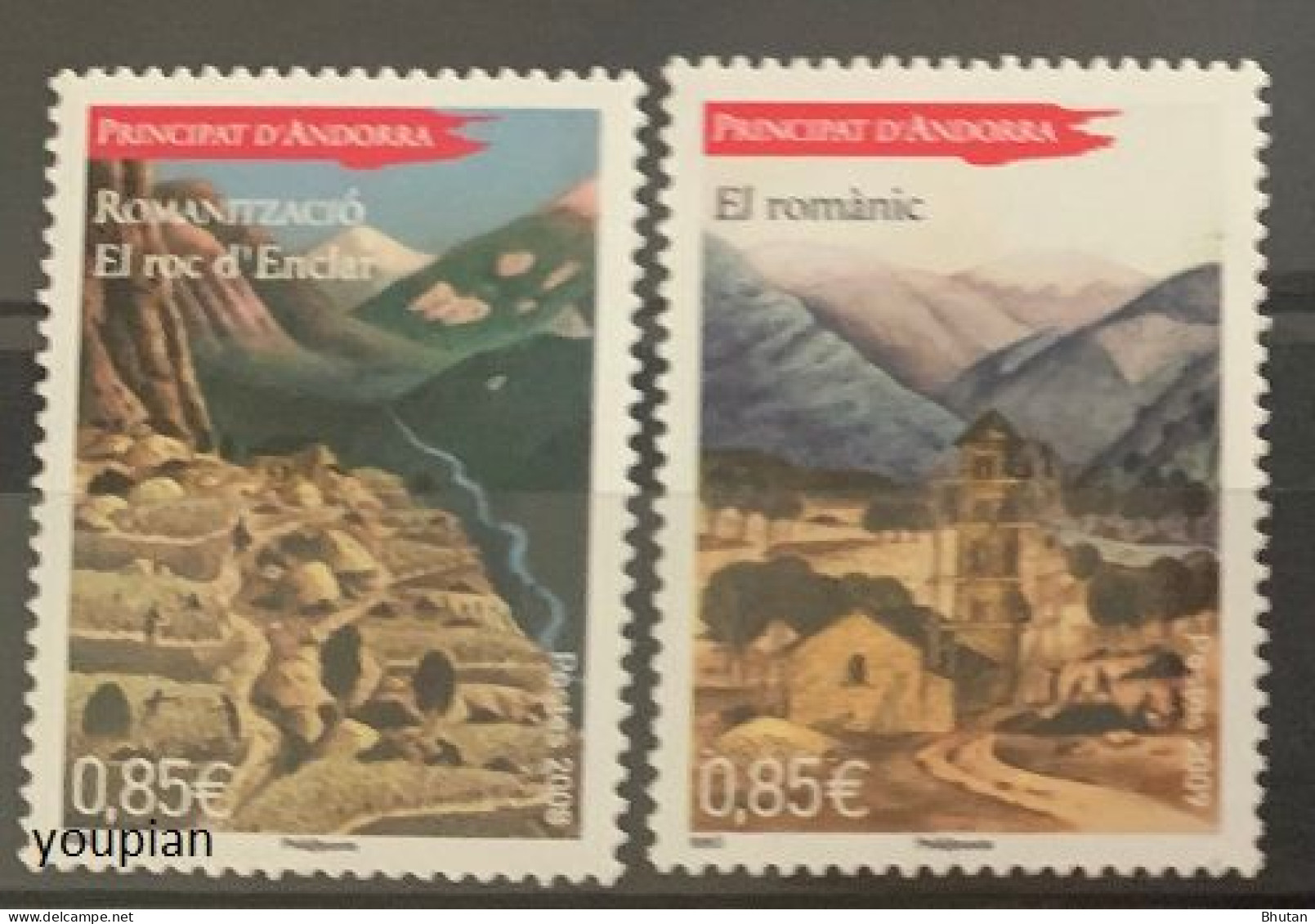 Andorra (French Post) 2008-2009, Le Roc DEnclar-El Romanic, MNH Stamps Set - Nuovi