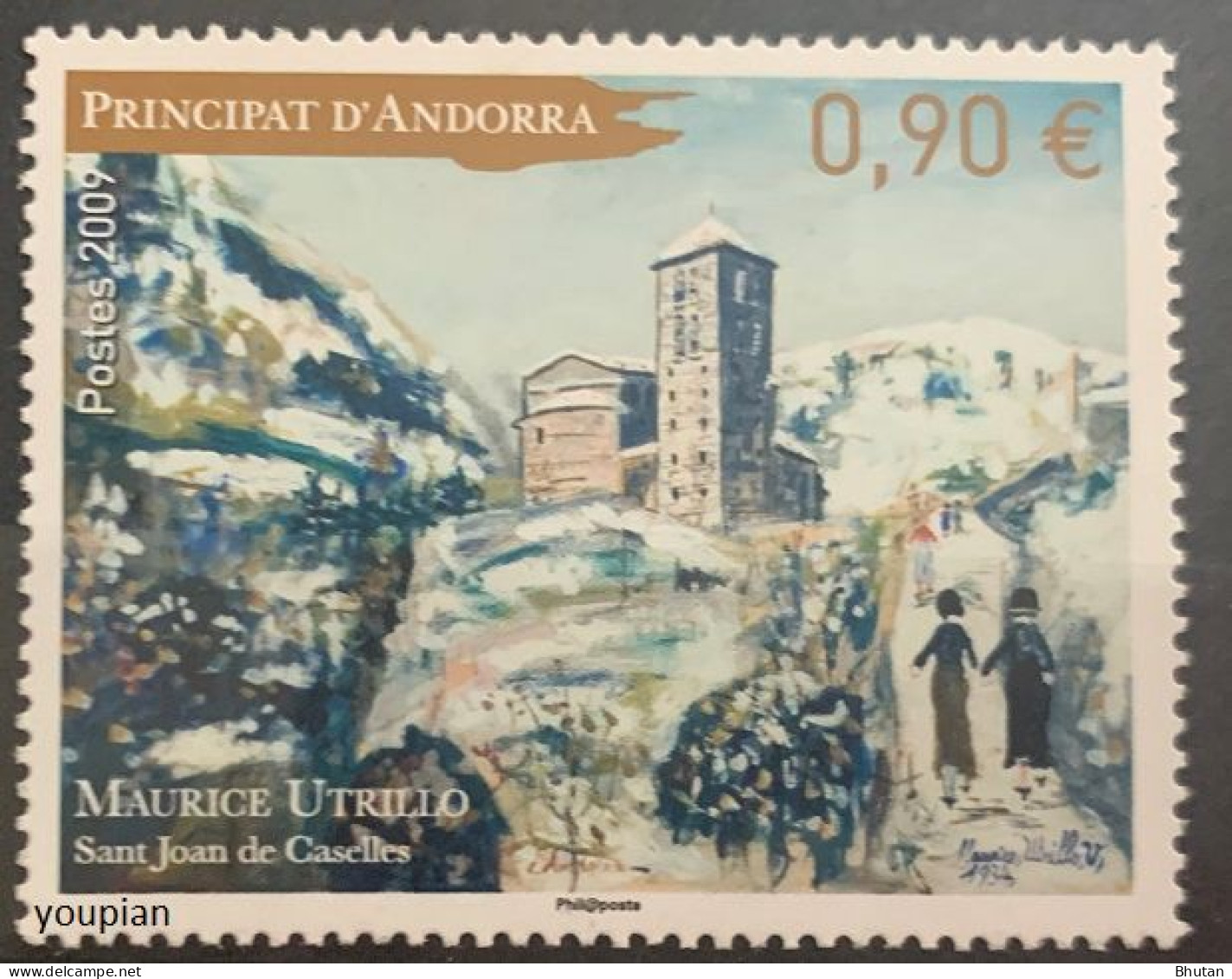 Andorra (French Post) 2009, Maurice Utrillo - Patinting, MNH Single Stamp - Ungebraucht