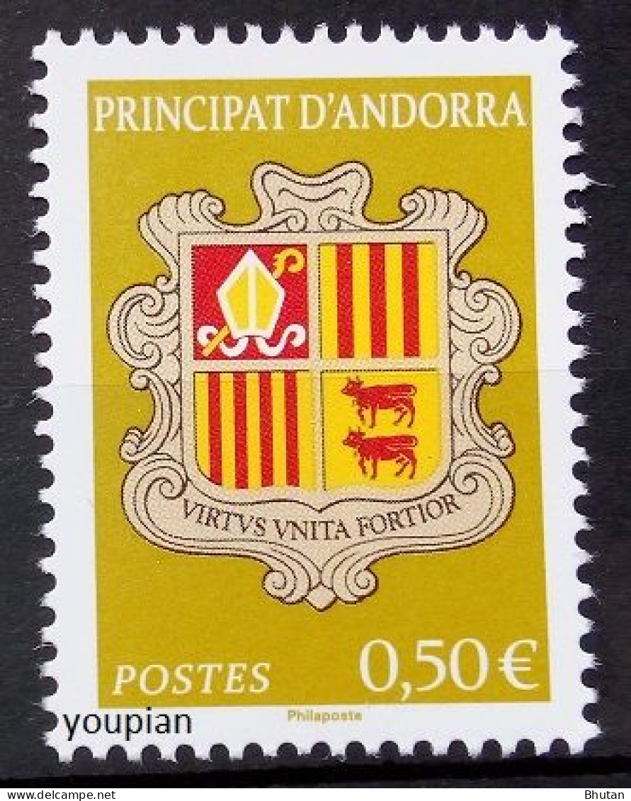 Andorra (French Post) 2023, Arm Of Coats, MNH Single Stamp - Nuovi