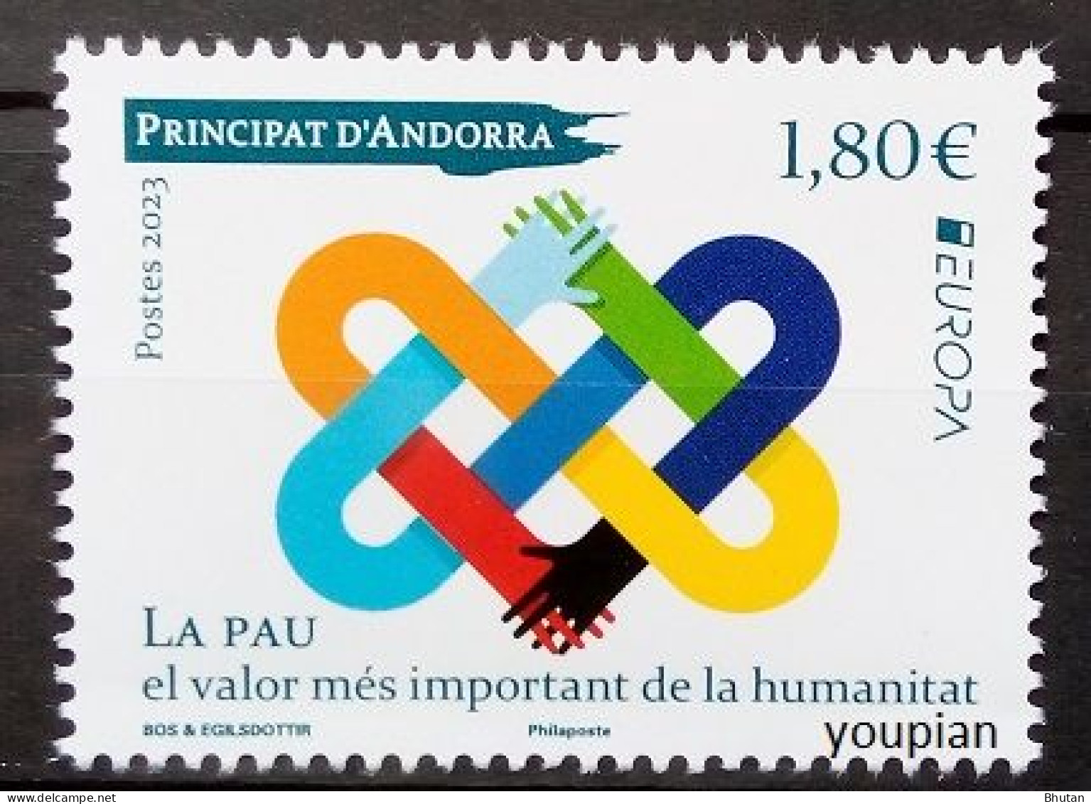 Andorra (French Post) 2023, Europa - Peace, MNH Single Stamp - Unused Stamps