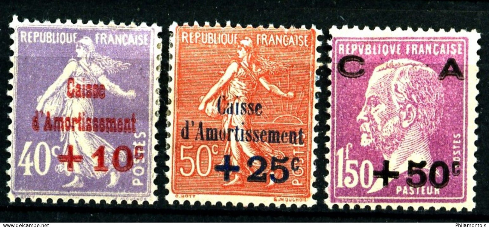 249 / 251 - 2° Série Caisse D'Amortissement - Complet 3 Valeurs - Neufs N* - Très Beaux - 1927-31 Caisse D'Amortissement