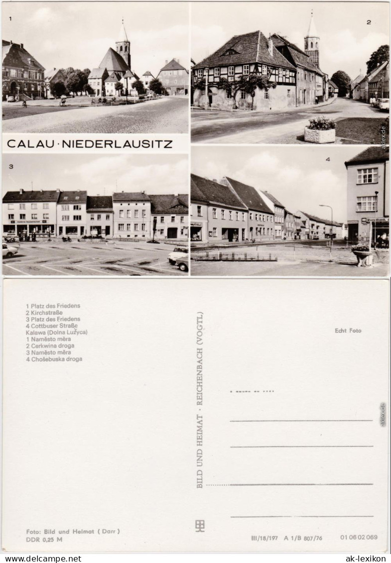 Calau Niederlausitz Platz Des Friedens, Kirchstraße, Cottbuserstraße 1976 - Calau